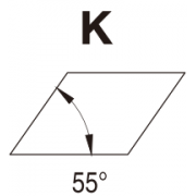 K - параллелограмм 55°